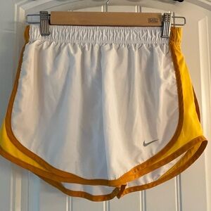 Nike Women's Athletic Shorts in White and Yellow